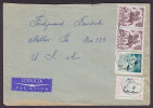 Poland Airmail Lodnica Par Avion Label Cover To USA Poniatowski Dr. Sniadecki & Horse Riding Stamps - Aviones