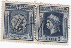 1945  R.S.I.  - MARCA  DA BOLLO PER IMPOSTA SULL'ENTRATA  - Lire 3 - Revenue Stamps