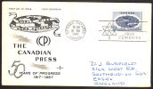 Cov439 Canada 1967, Canadian Press (Newspapers), FDC - Lettres & Documents