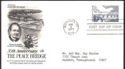 Cov452 United States 1977, 50th Anniv Peace Bridge USA - Canada, FDC - 1971-1980