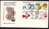 Cov462 Cyprus 1981, Aniversaries, Von Stephan, World Food Day, Year Of The Disabled, Urban Rennaisance, FDC - Lettres & Documents