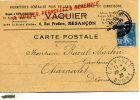 Carte De Commande De Mr Vaquier-Pernollet-Dexemple Sellerie A Besançon  Adressé A Mr-Martin Megisserie A Chamaret - Shopkeepers