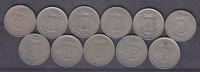 BELGIQUE - 1 Franc (11 Pieces) 1950- 1951(2)-1952(3)-1953-1955-1956-1958-1961 - 1 Franc