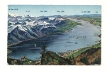 Cp, Carte Géographique, Panorama Du Lac Léman, Voyagée - Landkarten