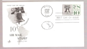 FDC Liberty Bell  Air Mail - Scott # C57 - 1951-1960
