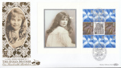 Scotland FDC Scott #18a Booklet Pane Of 6 2nd Flag, 2 65p Tartan Plus Label - Queen Mother's 100th Birthday - Schotland