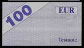Test Note "HESS" Testnote, 100 EURO, Beids. Druck, RRR, UNC - Autres & Non Classés