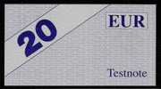 Test Note "HESS" Testnote, 20 EURO, Beids. Druck, RRR, UNC - Other & Unclassified