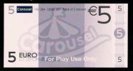 Test Note "CAROUSEL", Typ A, Billet Scolaire, 5 EURO, Training, EURO Size, RRRR, UNC, Papier, Play Money - Other & Unclassified