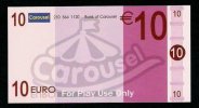 Test Note "CAROUSEL", Typ A, Billet Scolaire, 10 EURO, Training, EURO Size, RRRR, UNC, Papier, Play Money - Other & Unclassified