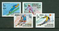 Centrafricaine 1979, 4V,olympic Lake Placid,skien,ijshockey,icehockey,slalom,afdaling,Onget,Imperf, MNH/Postfris(D1348) - Winter 1980: Lake Placid