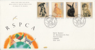 Great Britain FDC Scott #1300-#1303 150th Anniversary Of RSPCA - 1981-1990 Em. Décimales