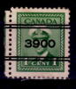 Canada 1942 1 Cent King George VI War Issue Precancelled Style 5 3900 Ottawa Issue #249xx - Preobliterati