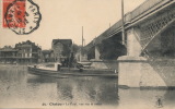 ( CPA 78 BATELLERIE )  CHATOU  /  Le Pont, Vue Sur La Seine  - - Chatou