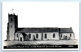 2 X POSTCARDS DUNWICH ALL SAINTS CHURCH WOODCUT IMAGE - Sonstige & Ohne Zuordnung