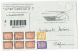 278-Italia Storia Postale Poste Italiane Avviso Di Ricev. Segnatasse Racc. Affranc. Valori 6 X £. 1500 + £. 500 + £ 100 - Postage Due