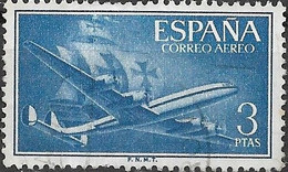 SPAIN 1955 Air. - Lockheed L.1049 Super Constellation And Caravel  - 3p. - Blue  FU - Used Stamps