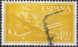 SPAIN 1955 Air. - Lockheed L.1049 Super Constellation And Caravel - 4p.80 - Yellow FU - Used Stamps