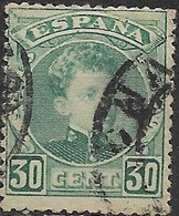 SPAIN 1900 Alphonso XIII - 30c Green FU - Used Stamps