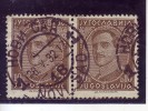KING ALEXANDER-10 DIN-PAIR--POSTMARK NOVI SAD-VOJVODINA-SERBIA-YUGOSLAVIA-1931 - Oblitérés