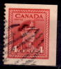 Canada 1943 4 Cent  Cent  King George VI War Coil Issue #254bs  Fom Booklet 254b - Oblitérés
