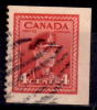 Canada 1943 4 Cent  Cent  King George VI War Coil Issue #254bs  Fom Booklet 254b - Gebruikt