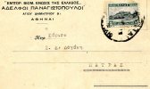 Greek Commercial Postal Stationery- Posted From "Panagiotopouloi Bros" Company-Athens [type XXV -20.9.1934] To Patras - Entiers Postaux