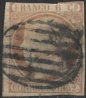SPAIN 1852 Isabella II - 6c Pink  FU - Used Stamps