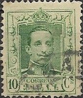 SPAIN 1922 Alphonso XII - 10c Green FU - Used Stamps