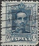 SPAIN 1922 Alphonso XII - 40c Blue FU - Usados