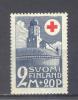 (SA0219) FINLAND, 1931 (Red Cross, 2m.+20p., Fortress Of Viipuri, Dull Blue). Mi # 166. Mint Hinged Stamp - Ongebruikt