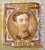 Spain 1876 King Alphonso XII 25c - Used - Used Stamps