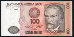 PERU   P132b   100  INTIS   1986 DATE  1986    UNC. - Perú