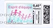 ADHESIF AUTOCOLLANT AUTOADHESIF Personnalisé MONTIMBRENLIGNE 0.60€  Oblitéré  ( Collector)  "Esprit D'Equipe" 2012 - Andere & Zonder Classificatie