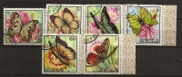 Burundi 1968 N° 276 / 81 Iso O Courants, Papillons, Fleurs, Salamis Aethiops, Graphium Ridleyanus, Cymothoe, Charaxes - Used Stamps