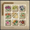 Burundi 1967 N° BF 17 Non Dentelé ** Fleurs, Carte, Dissotis, Crossandra, Hibiscus, Thunbergia, Gazania, Ansellia - Nuevos