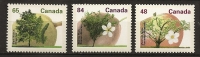 Canada 1991 N° 1225 / 7 ** Courants, Arbres Fruitiers, Pomme, Pommier, Mc Intosh, Noyer Noir, Fleur, Prunier, Stanley - Neufs