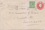 King Edward, GB / Great Britain Postal Stationery Cutout Used On Cover - Variétés, Erreurs & Curiosités