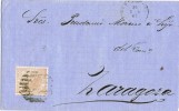 Carta Entera BARCELONA 1867 A Zaragoza. Parrilla Numeral 2 - Storia Postale