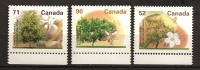 Canada 1995 N° 1419 / 21 ** Courant, Arbre, Fruit, Fleur, Pommier, Gravenstein, Châtaignier D´Amérique, Pêcher, Elberta - Neufs