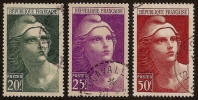 FRANCE 1945  YT 730, 731 Et 732 Oblitérés, Marianne De Gandon - 1945-54 Marianna Di Gandon