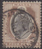 MALTA 1904 4d Black & Brown KEVII SG 55 U XA22 - Malte (...-1964)