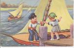 Margret Boriss Genre Enfant Boat Schiff Illustrateur, Artist  Drawn Enfants, Old Cpa. - Boriss, Margret