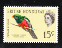 British Honduras 1962 Birds In Natural Colours Black Inscriptions 15c MNH - British Honduras (...-1970)