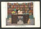 CHILDREN WITH TEDDY BEAR IN LIBRARY , SIGNED BY SKARBINA,  OLD POSTCARD - Skarbina, Helmut