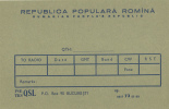 ZS30578 Cartes QSL Radio ROMANIA Not Used Perfect Shape Back Scan At Request - Radio