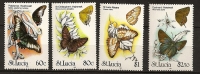 Sainte Lucie Lucia 1991 N° 969 / 72 ** Papillons, Battus Polydamas Lucianus, Chlorostrymon Simaethis, Mestra Cana - St.Lucie (1979-...)