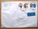 Cover Sent From Sweden To Lithuania, Animal Cow, Flags - Cartas & Documentos