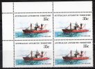 Australian Antarctic 1979 Ships 35c MS Nella Dan MNH Block Of 4 - Unused Stamps