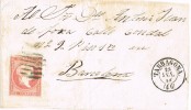 Frontal TARRAGONA 1858. Fechador Tipo II - Lettres & Documents
